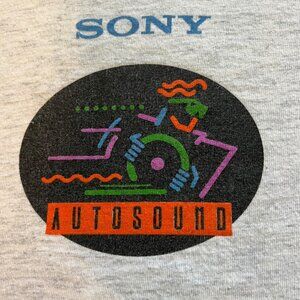 Sony Autosound Promo T-Shirt XL VTG 90s Heather Gray Made in USA Single Stitch